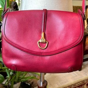 Vintage Gucci Red Leather Horsebit Bag